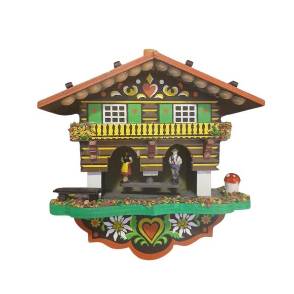 VTG Gebrauchsanweisung German Wood Weather House Black Forest Wall Hanging Decor - Picture 1 of 11